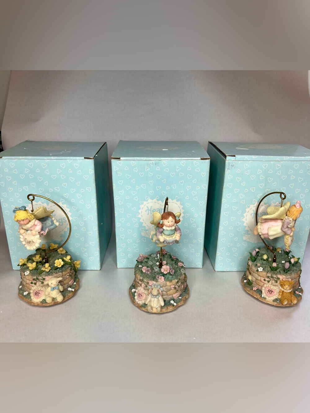 3 Vintage San Francisco Music Co. Heart Tugs Angel Charity Hope Friendship